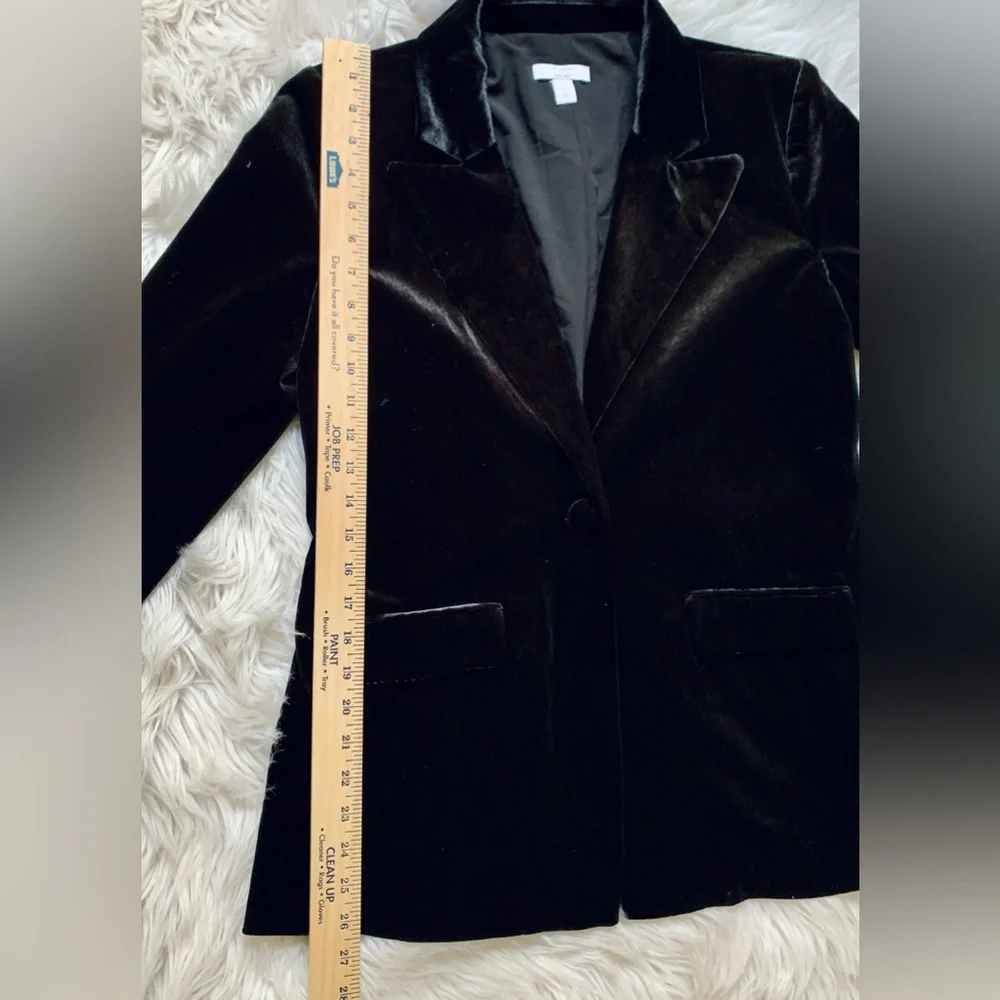 Nine West Cara Santana X Black Velvet Blazer Jacket - Picture 15 of 16